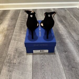Stuart Weitzman Nunakedstraight Black Suede Heels